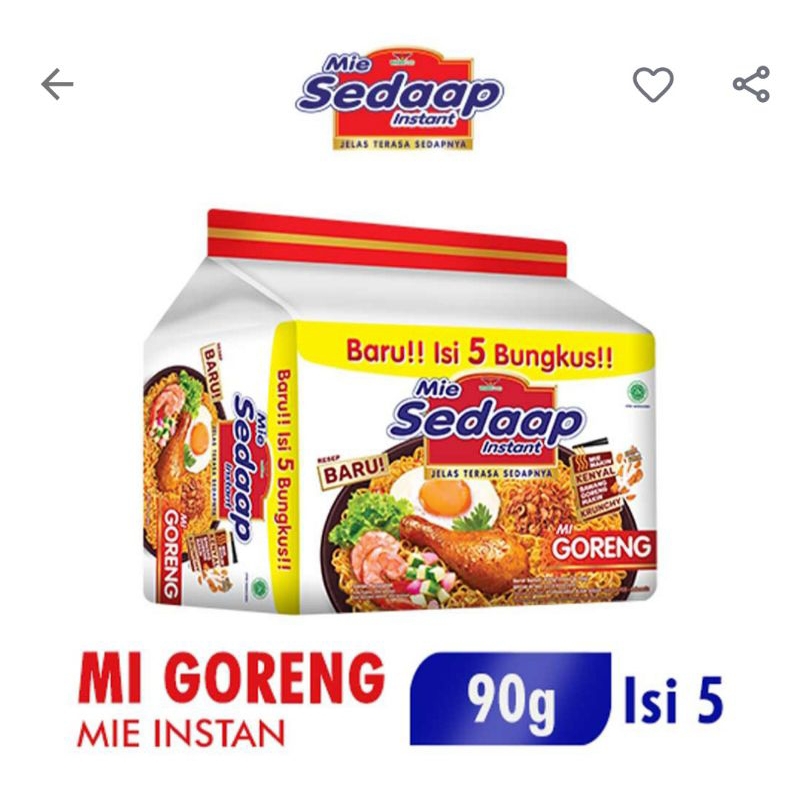 

Mie Goreng Sedaap Isi 5 Bungkus