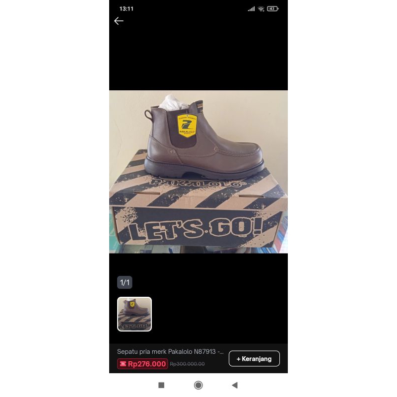 sepatu pria Pakalolo boots N87913