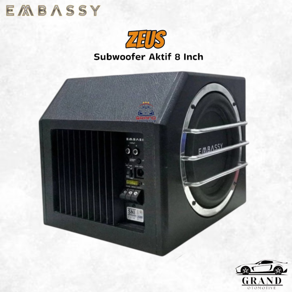 Subwoofer Basstube Kotak Aktif 8 inch EMBASSY 8 inch zeus Speaker Mobil