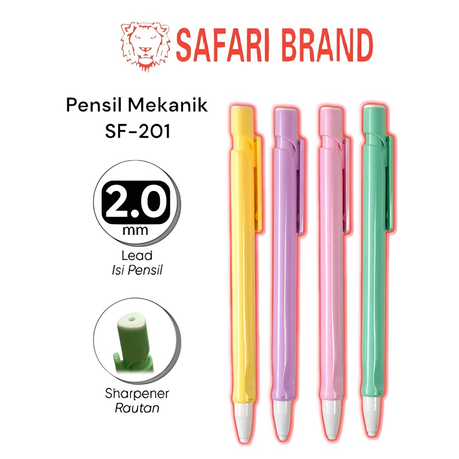 

(SF201-LUSIN) Pensil Mekanik Mechanical Pencil Cetek 2.0 bagus murah safari