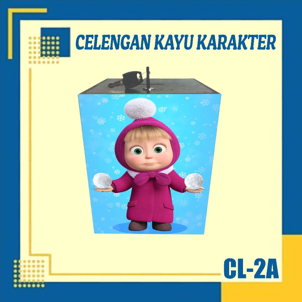 CELENGAN KARAKTER LUCU KAYU KARAKTER MASHA AND THE BEAR KARTUN LUCU, CELENGAN KARAKTER LUCU ANAK, KO