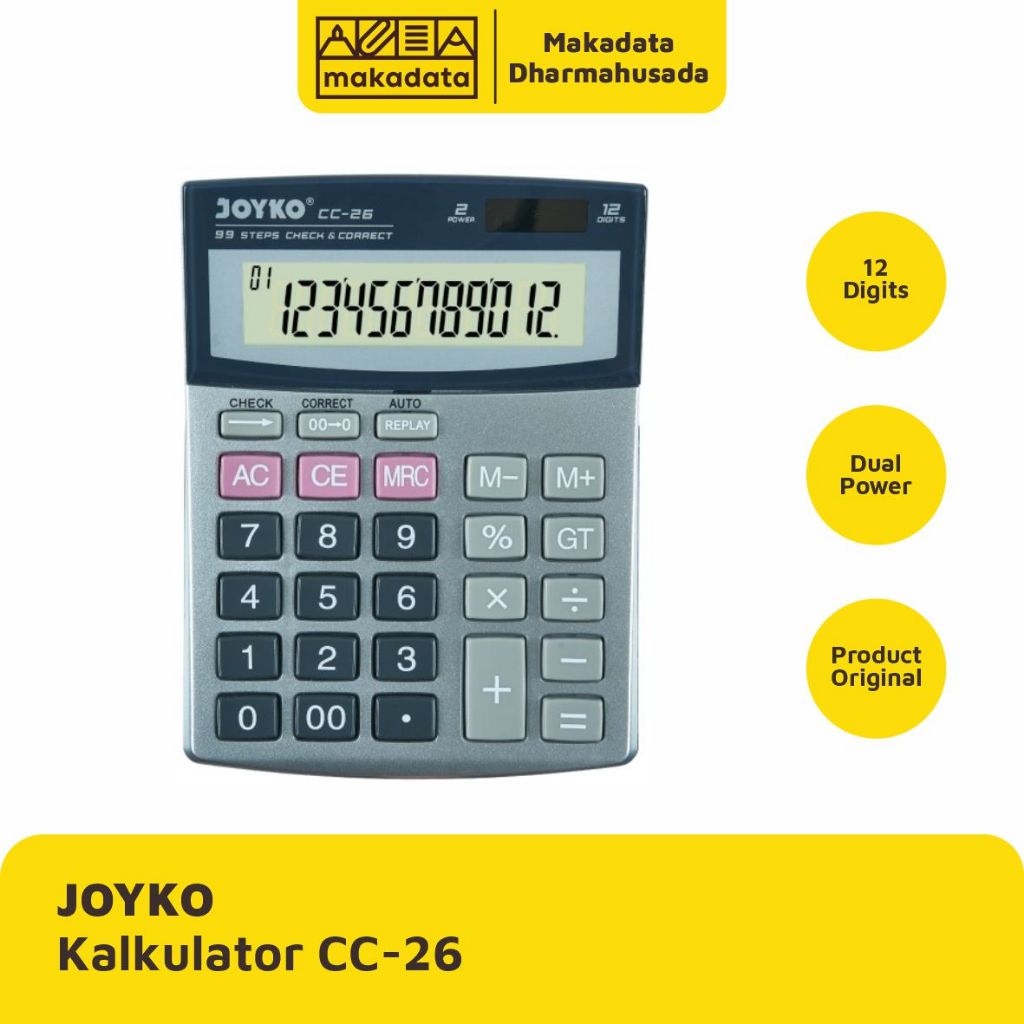 

CALCULATOR | KALKULATOR JOYKO CC-26 12 DIGITS