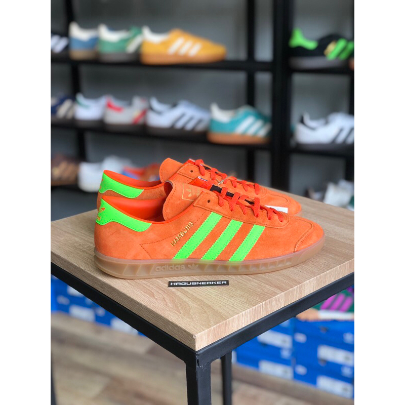 ADIDAS HAMBURG [ORANGE / GREEN] #IH5460 HAGUSNEAKER GARANSI 100% ORIGINAL
