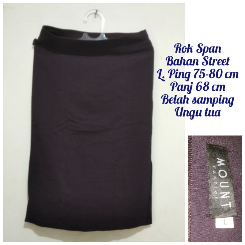 Rok Bawahan Skirt Span Ungu Tua Prelove Pre Love Second Seken