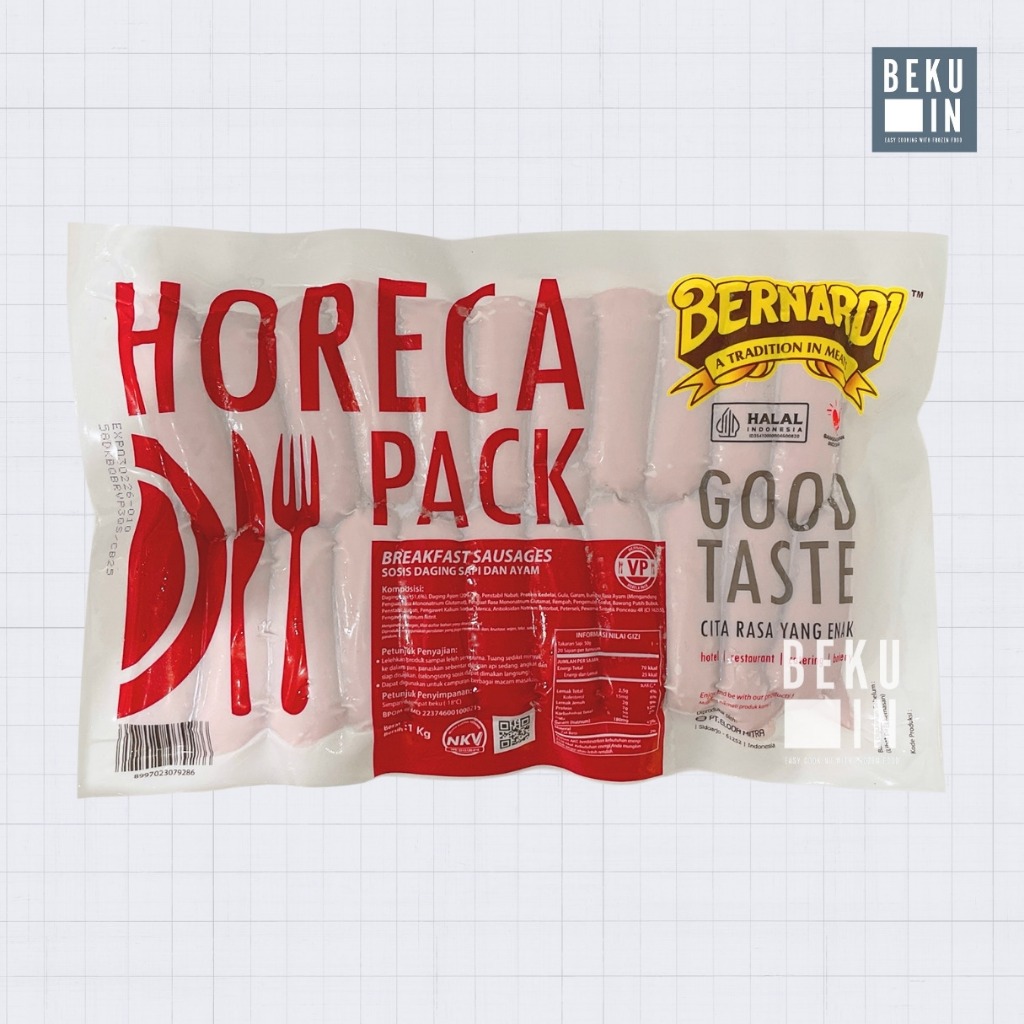 

Bernardi Sosis Horeka Sapi 1kg ( Tanpa Kupas )
