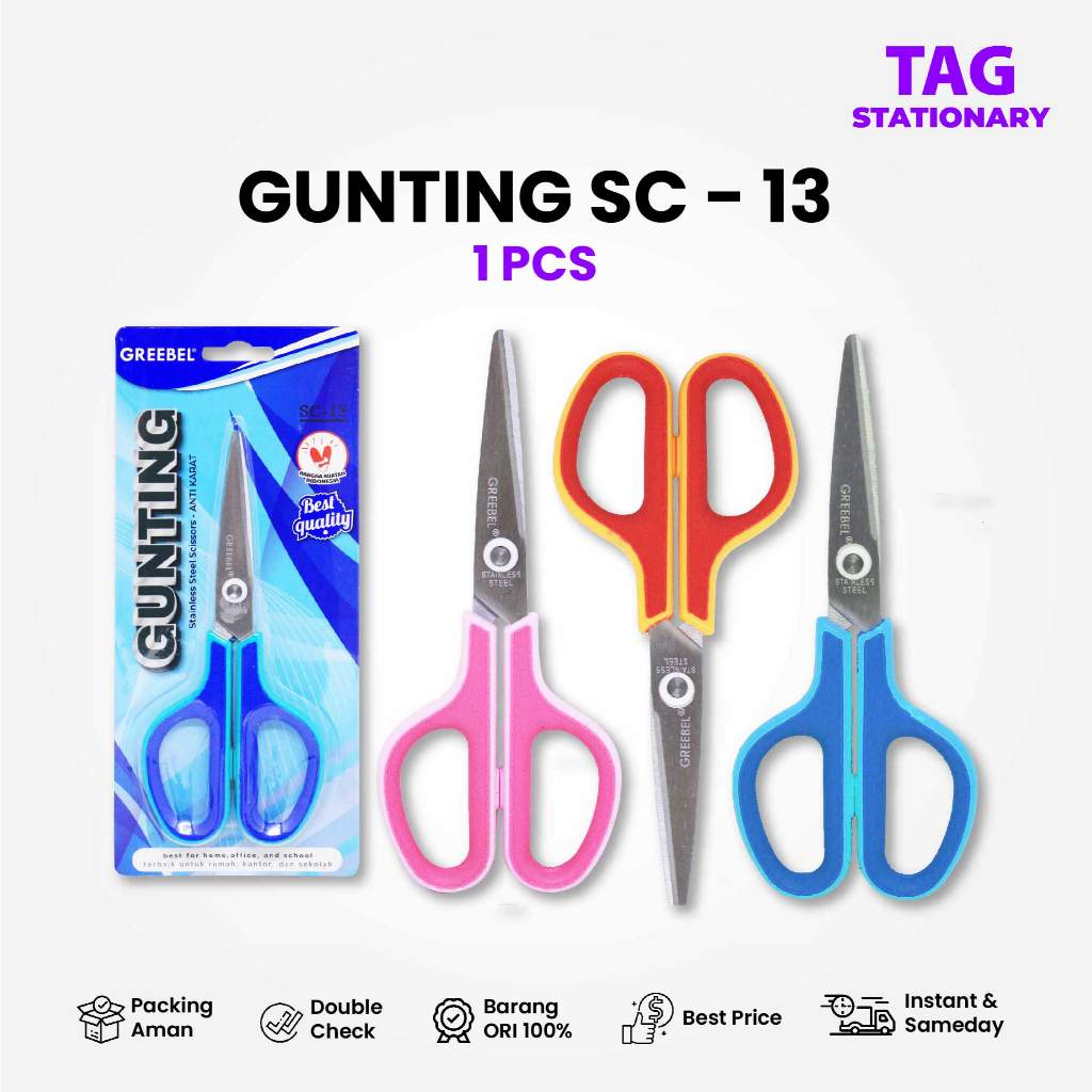 

GREEBEL Gunting SC-13 (PCS) / Gunting Kertas / Gunting Sekolah Timur Agung Grosir