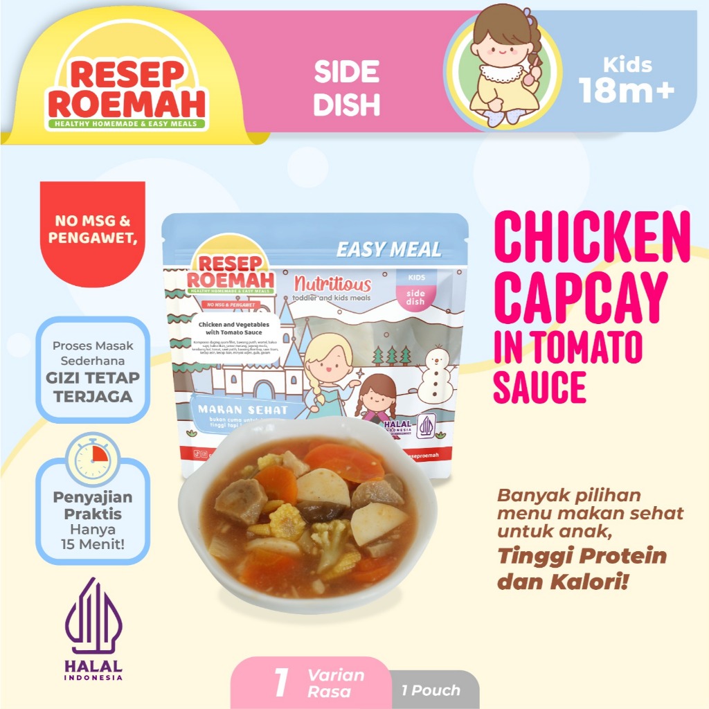 

Resep Roemah Chicken Capcay in Tomato Sauce / Capcay Ayam Saus Merah / KIDS / Kids Healthy Frozen Food / No MSG