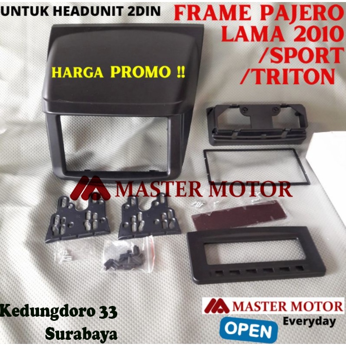 Frame HEADUNIT PAJERO LAMA 2010 SPORT TRITON 6.95 inch 7 inch untuk pasang Doubledin Tape Mobil Xeni