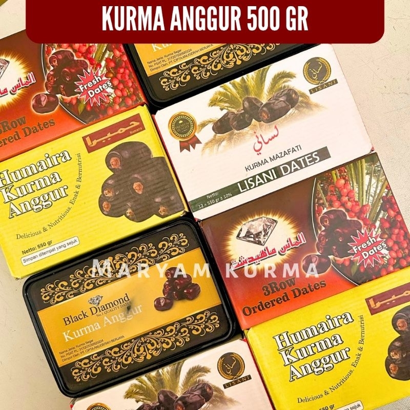 

KURMA ANGGUR HUMAIRA | AL SAMIRA | BLACK DIAMOND MAZAFATI DATES 550 GR MEDAN EXP 2026