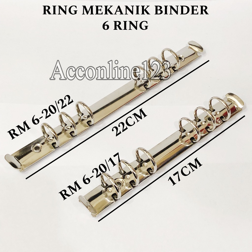 

Ring Mekanik Binder 6 Ring / Ring Binder / Ring Agenda / Binder Loose Leaf 6-20/17 (6 Ring) dan 6-20/22 (6 Ring) Per Pcs