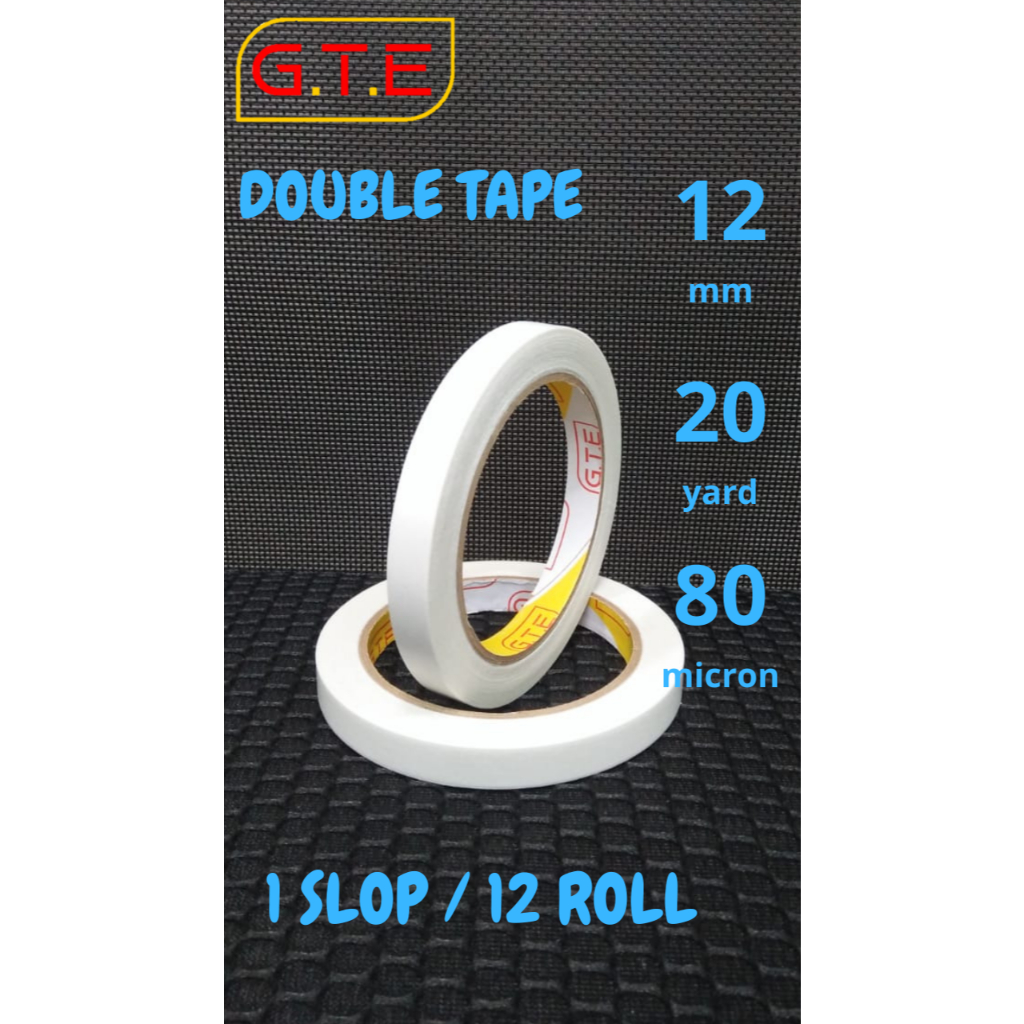 

12PCS (1 SLOP) G.T.E DOUBLE TAPE 12MM X 20 YARD X 80MICRON
