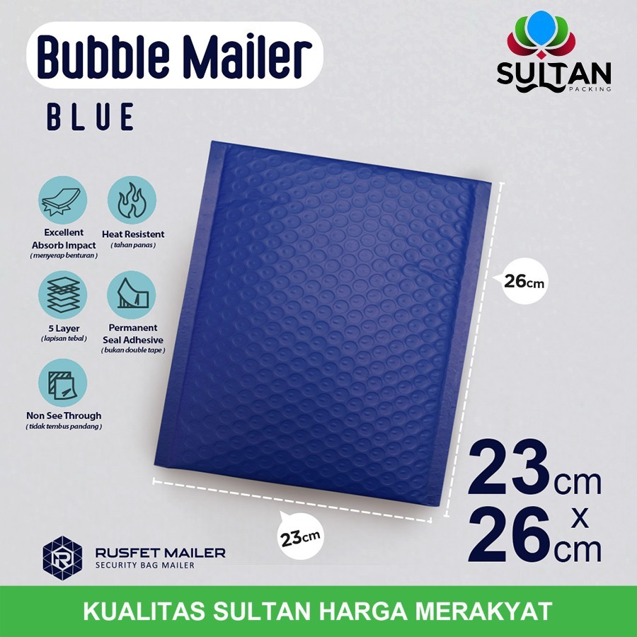 

Amplop Bubble Packaging Online Bubble Mailer Polybubble Blue Electric 23x26cm Satuan