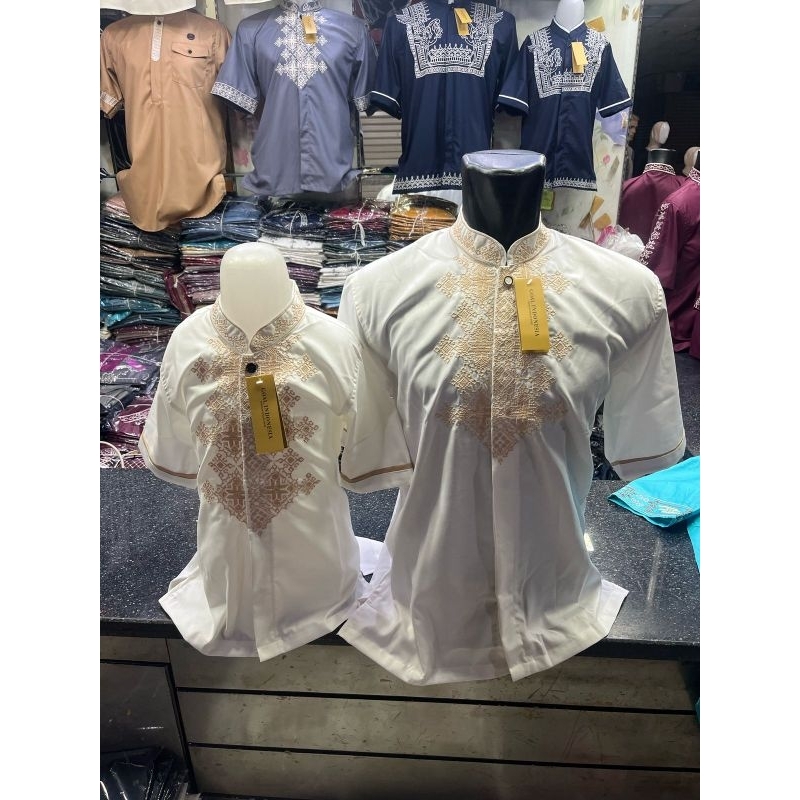 Set Couple Koko bordir premium Ayah dan anak//Goal Indonesia
