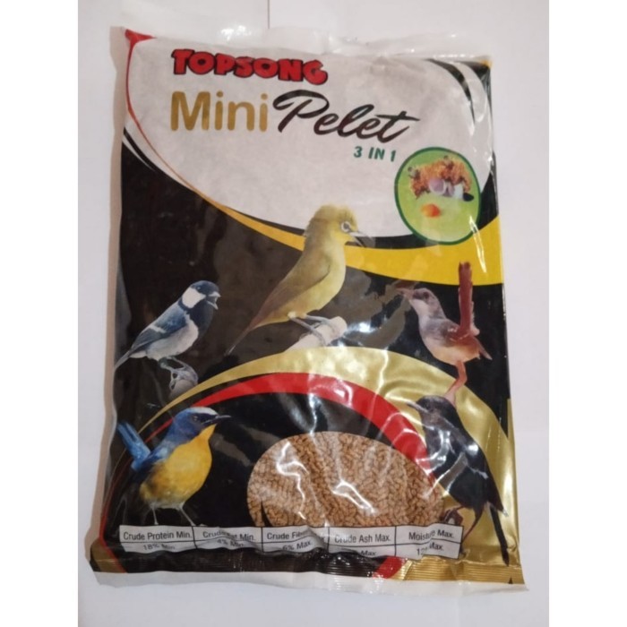TOPSONG TOP SONG KECIL PLECI MINI PELET 3 IN 1 COKLAT VOER PAKAN MAKANAN BURUNG KECIL PLECI CIBLEK P