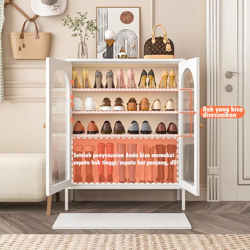 Rak Sepatu Tertutup/Lemari Sepatu Besi/Lemari Sepatu Minimalis/Rak Sepatu Besi Kuat Tebal Co