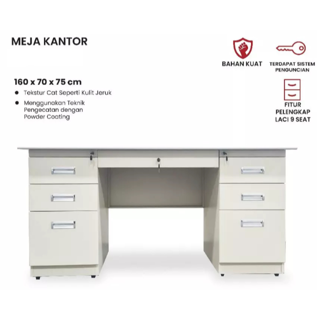 Meja Kantor Besi - Meja Tulis - Meja Guru - Meja Kerja - Meja Kantor Murah