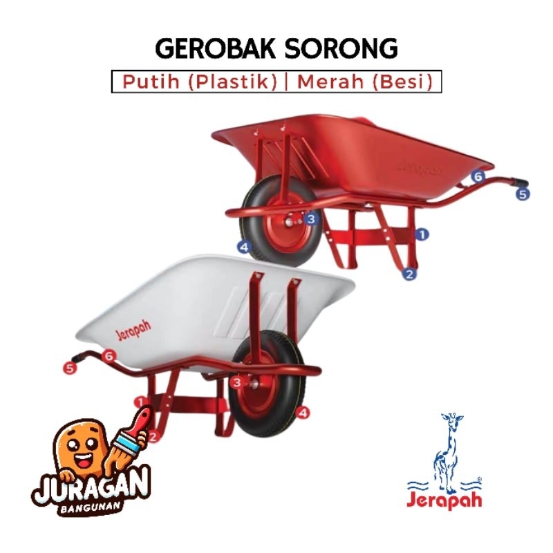 JERAPAH Gerobak Sorong Besi / Plastik