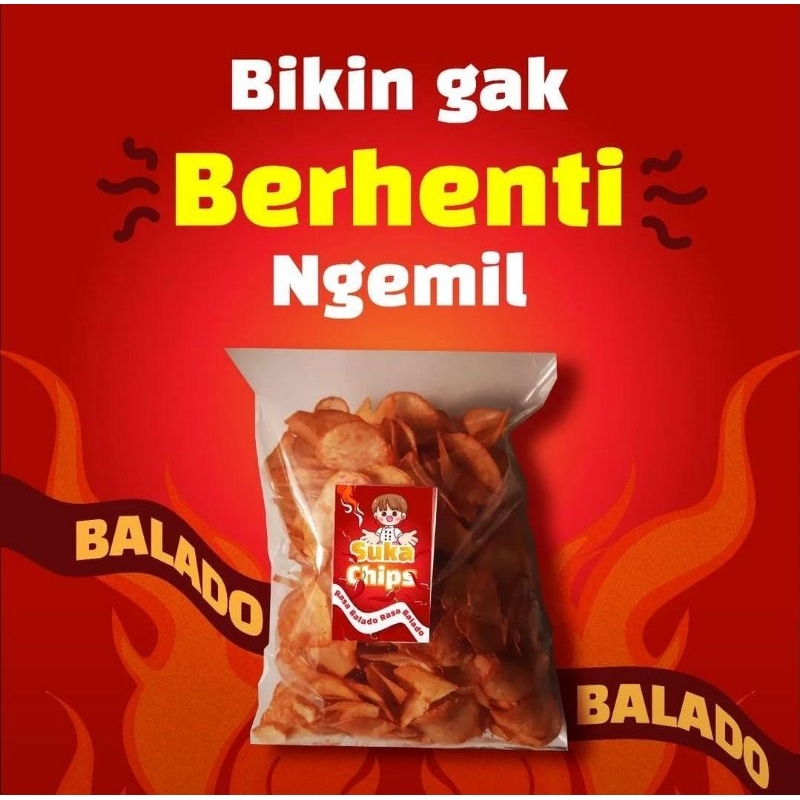 

Keripik singkong renyah gurih ga bikin gatel tenggorokan ( Balado )