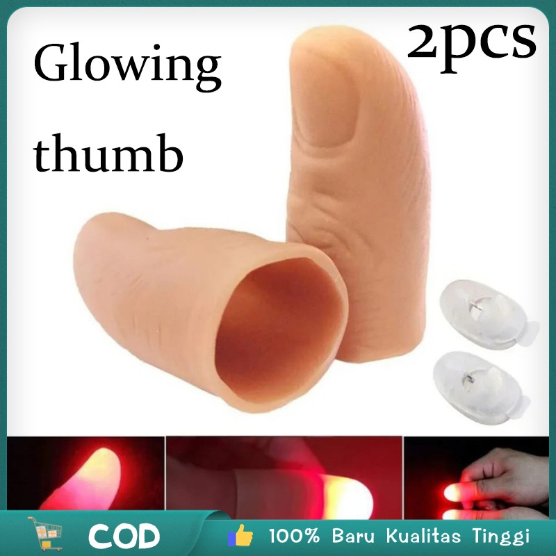 1 Pasang  Jari Jempol Menyala Alat Sulap Thumb Tip Thumbtip Jari Sulap Untuk Pertunjukan Sulap Alat 