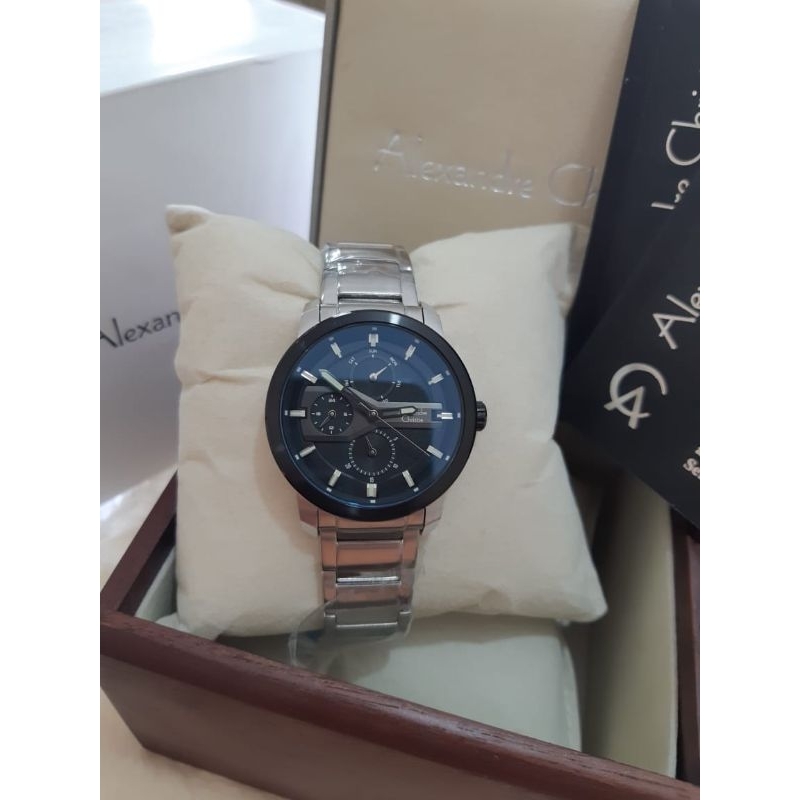 jam Cewek Alexandre Christie AC 6562 BF Silver black Original
