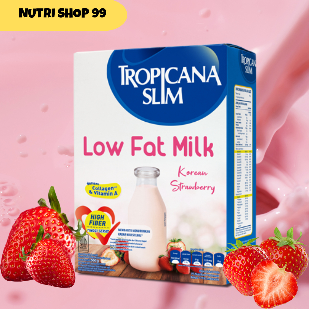 

Tropicana Slim Low Fat Milk Korean Strawberry 500gr Susu menurunkan kolestrol