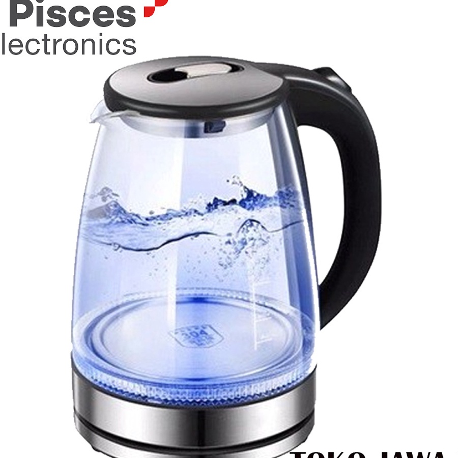 HJ6 O TEKO LISTRIKKETTLE LISTRIK PISCES PK 171GS  Bahan Kaca 17 Liter