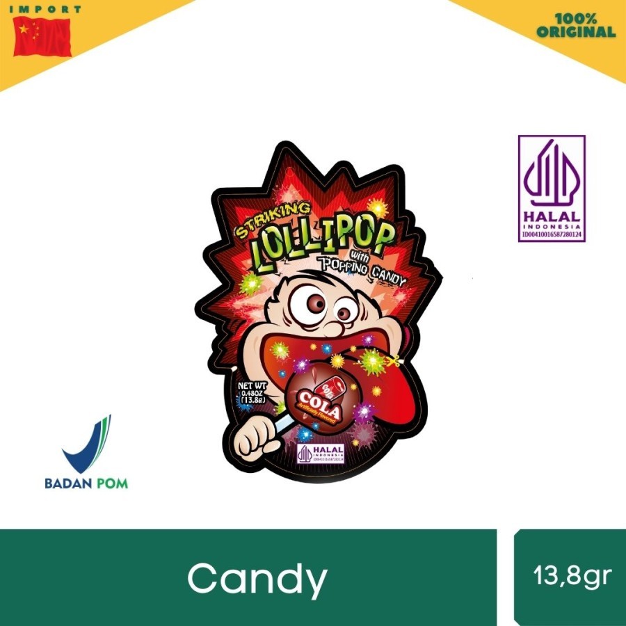 Striking Lollipop with Popping Candy - Permen Lollipop