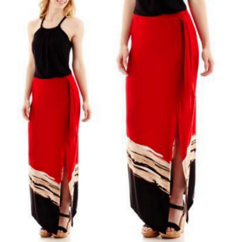 W*rthington Women's Front Slit Maxi Skirt / rok panjang wanita original branded / rok panjang wanita