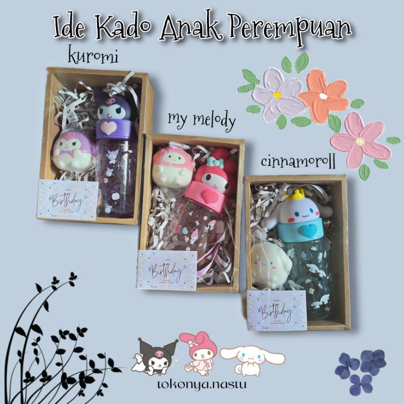 

Hampers Ulang Tahun Anak Perempuan | Kuromi Set Cinnamoroll Set My Melody Set | Kado Anak Murah Mewah