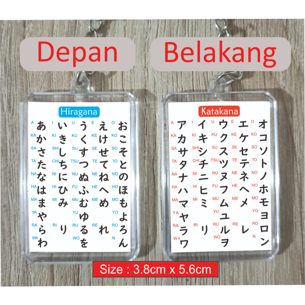 Gantungan kunci Bahasa Jepang Huruf Hiragana, Katakana, Kanji, Waktu, Angka