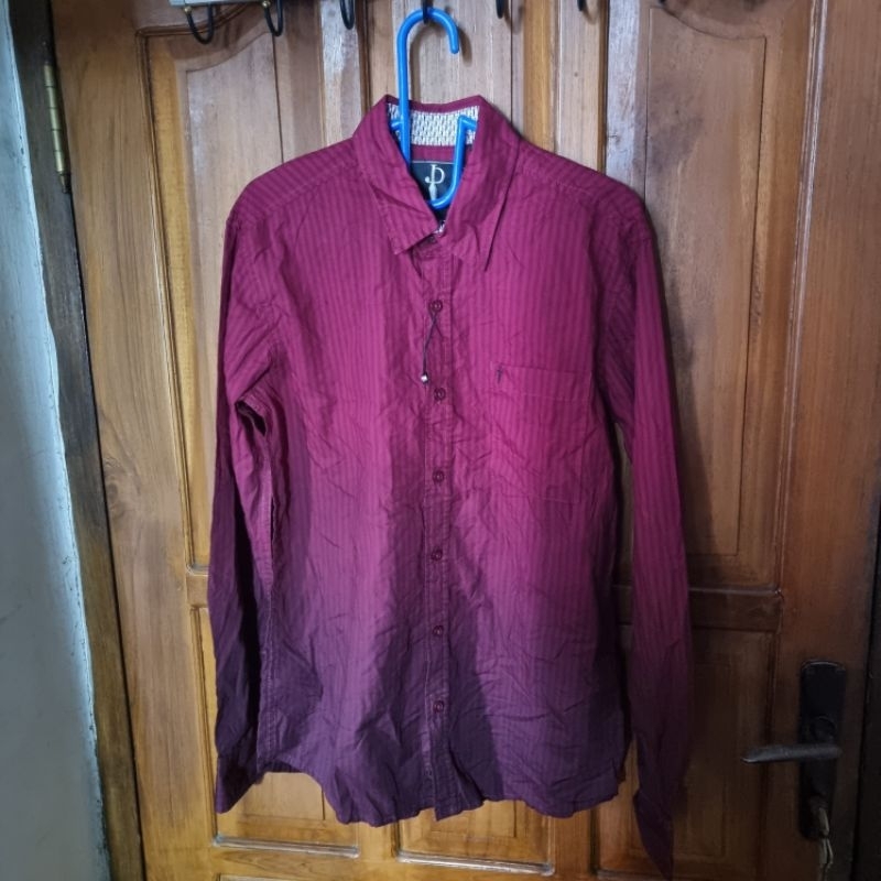 Kemeja Panjang Juice Ematic Linnin Maroon Original
