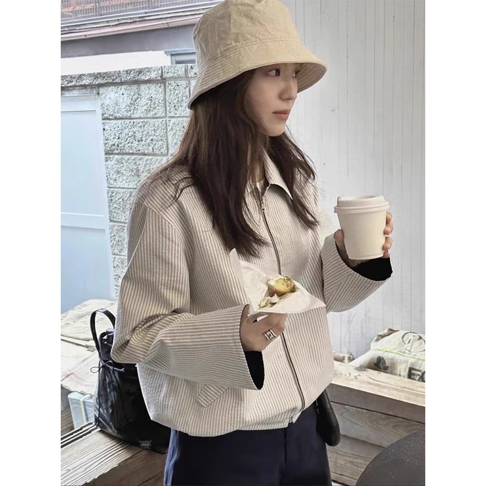 ETHEL COUTURE - Chloe Reversible Jacket / Jaket Stripe Bolak Balik Trendy Luaran Wanita Outer Garis 