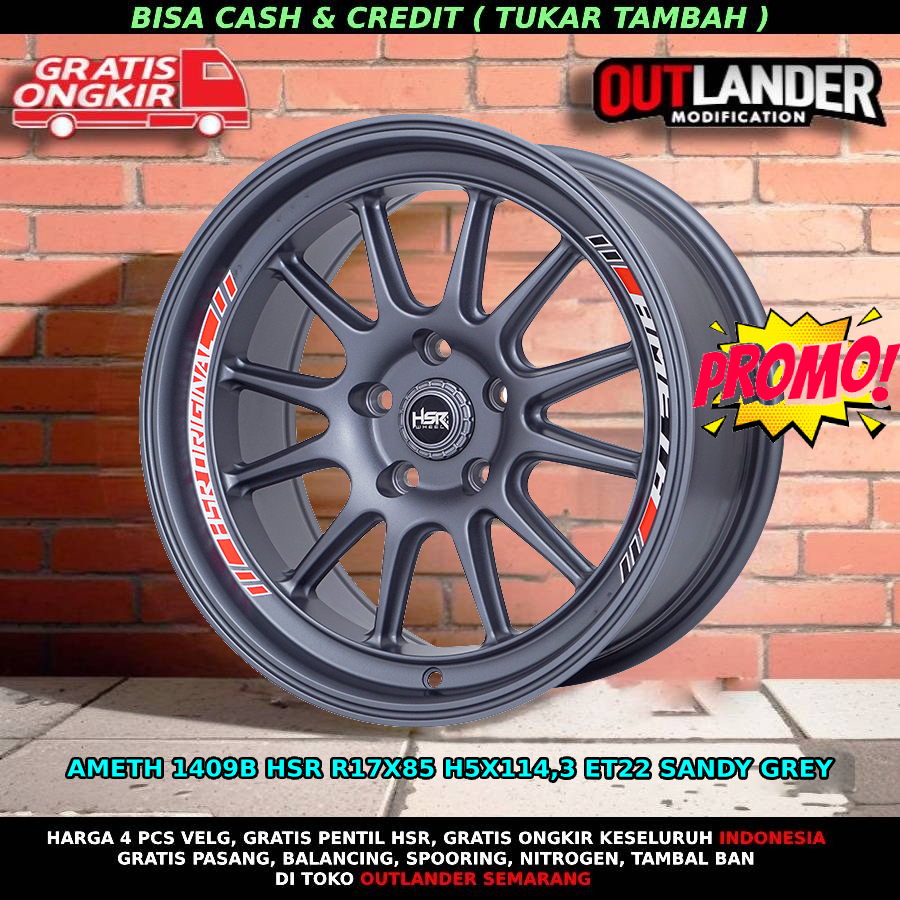 Velg Mobil Ring 17 Innova BRV Accord Civic Mazda3 Xpander HSR Ameth R17 Grey / Velg Mobil Rush R17