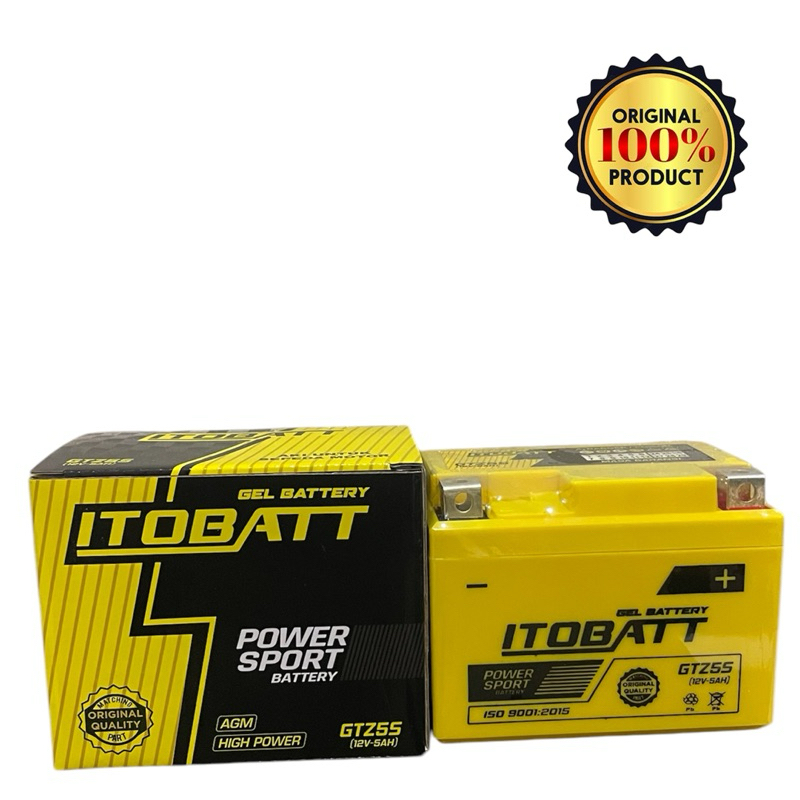 aki itobatt gell original motor beat type GTZ5S 12volt 5amper