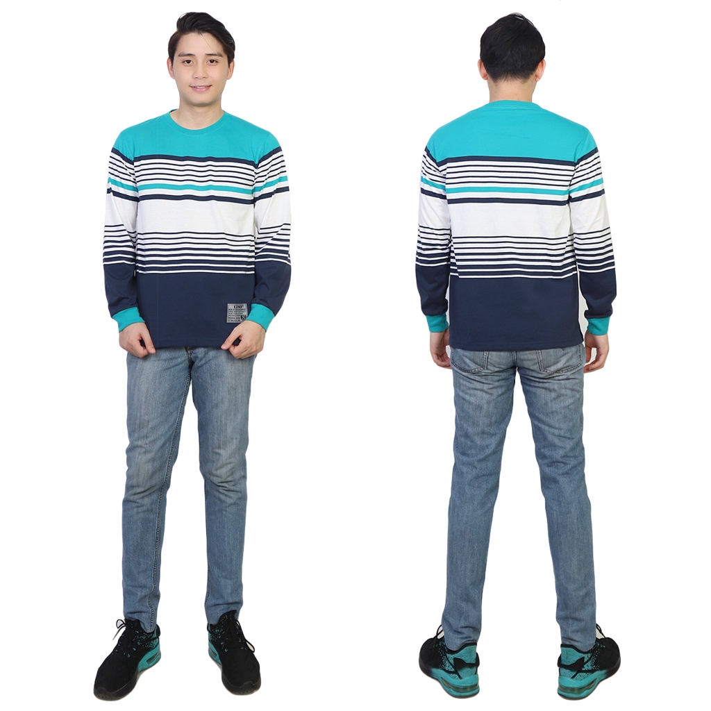 Liso wear - Kaos Stripe Salur Lengan Panjang Pria | Kaos Distro Belang-belang Garis