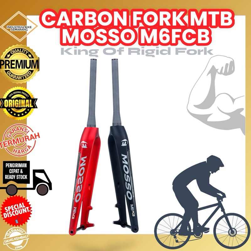 ( FORK CARBON M6FCB ) Fork Carbon Sepeda MTB MOSSO FK-M6FCB TA Boost 110 Garpu Fork MTB Gunung