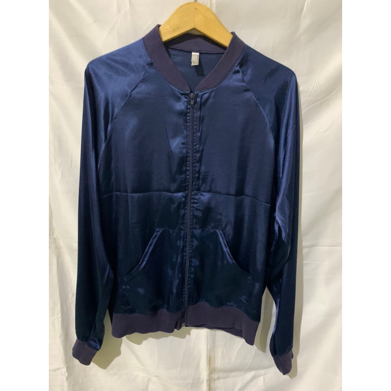 [TR] Jaket Satin Navy American Apparel M