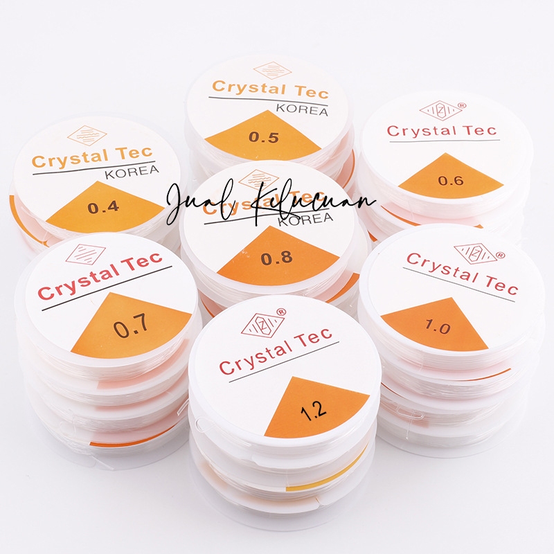 ✧*｡٩(COD)و✧*｡Elastic Crystal Tec Tebal Ukuran 0.5 0.6 0.7 0.8 1.0 MM Per 1 Roll /Senar Benang Elasti