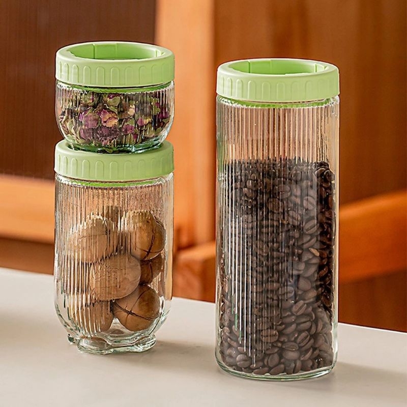 BATAM - Toples Kue Lebaran 3IN1 Toples Kaca Gladies Hazel Set 3pcs /  Stoples Penyimpanan Kue Kering