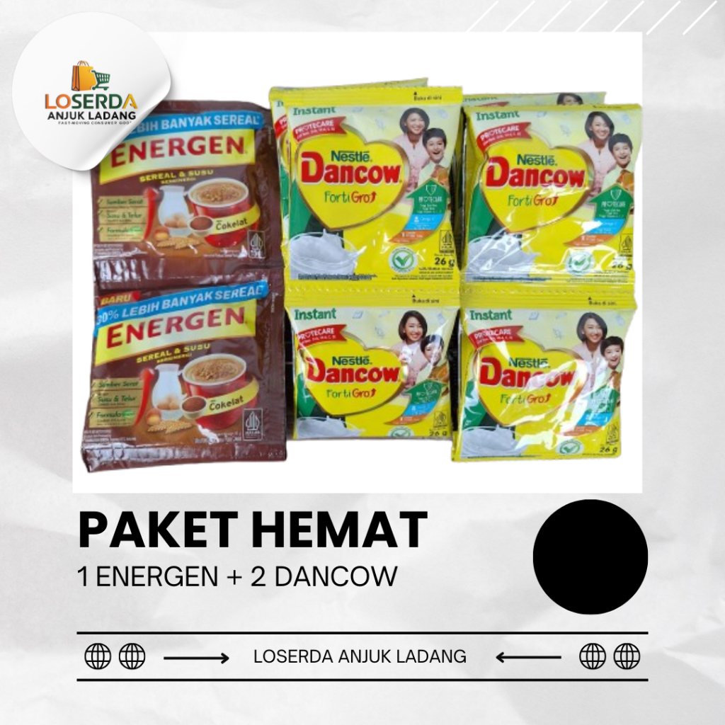 

[Paket Hemat 7] - 1 Energen Coklat + 2 Dancow Vanila (3x10) Sch