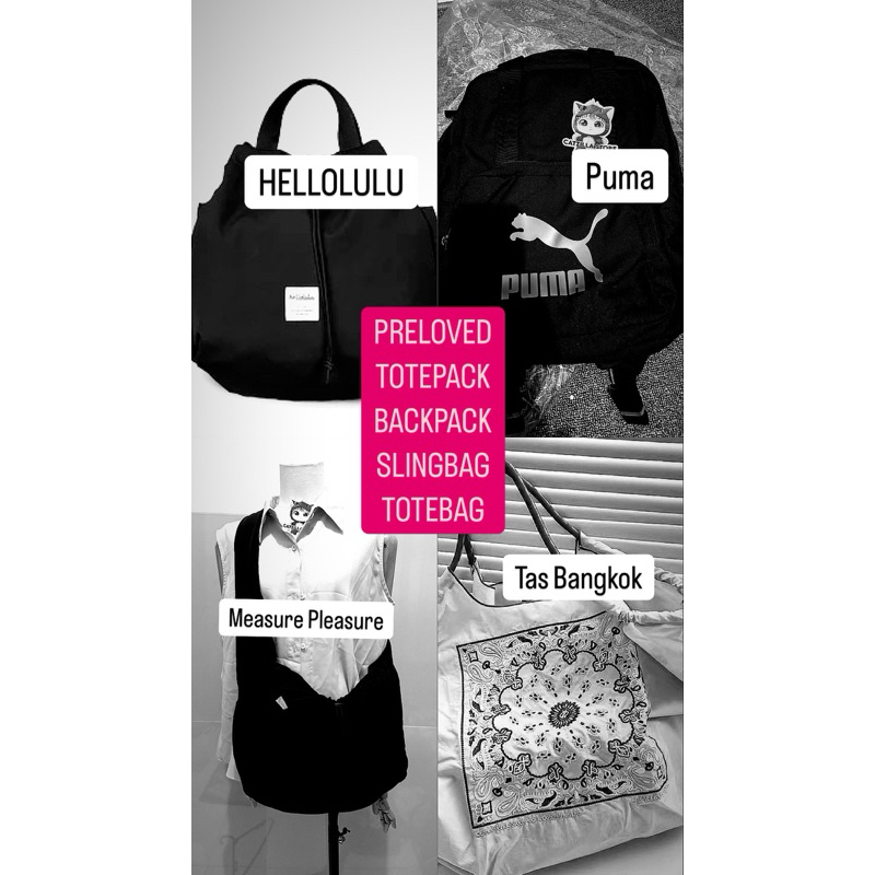 PRELOVED TAS HELLOLULU PU*A MEASURE PLEASURE TOTEBAG BAN**KOK