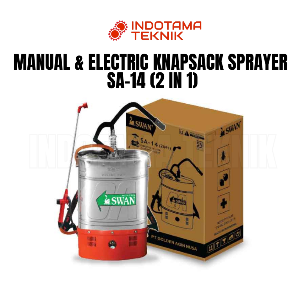 Swan SA 14 2IN1 Alat Semprot Hama Sprayer Tangki 14L Elektrik Dan Manual Stainless Steel