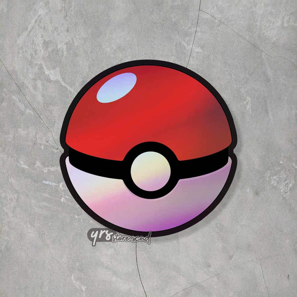 

Sticker Hologram Pokemon Poke Ball Ukuran +- 5,6 x 5,6 cm sticker case hp laptop dll anti air murah