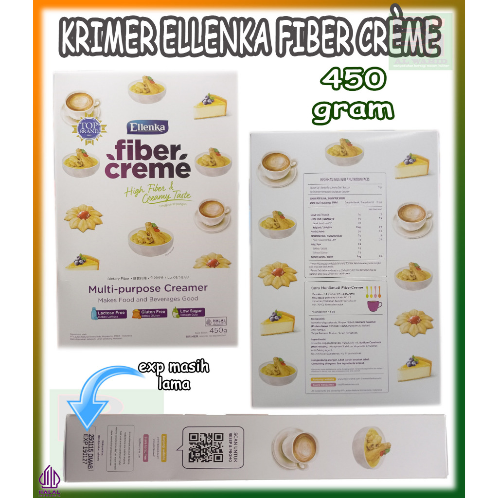 

Krimer Creamer Creme Ellenka Fiber Creme Kemasan 450 Gram box