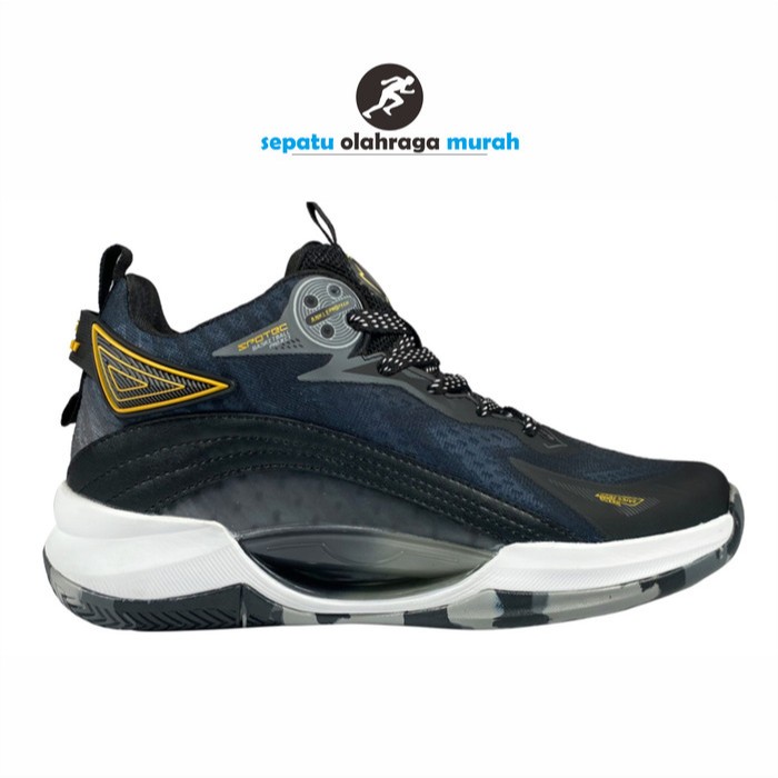 Spotec Centrist | Sepatu Olahraga Murah | Basketball Unisex | Hitam Emas