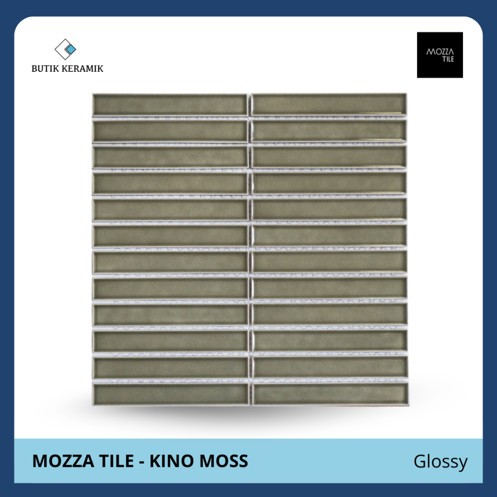 Keramik Mosaic | Keramik Mozaik | Mozza Tile | Kino Dark Blue | Kino Moss | Glossy | Keramik Dinding