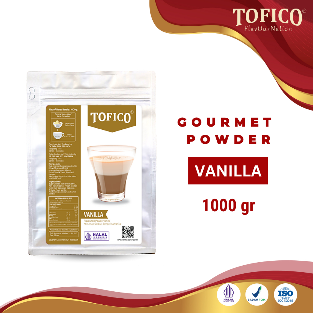 

Powder Vanilla Tofico / Bubuk Rasa Vanilla Premium 1KG / Tofico Syrup Official