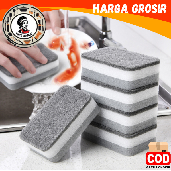 MS SPONS SERBAGUNA PEMBERSIH PIRING/ CUCI WASTAFEL DAN KOMPOR/BAHAN RINGAN DAN  ANTI MINYAK