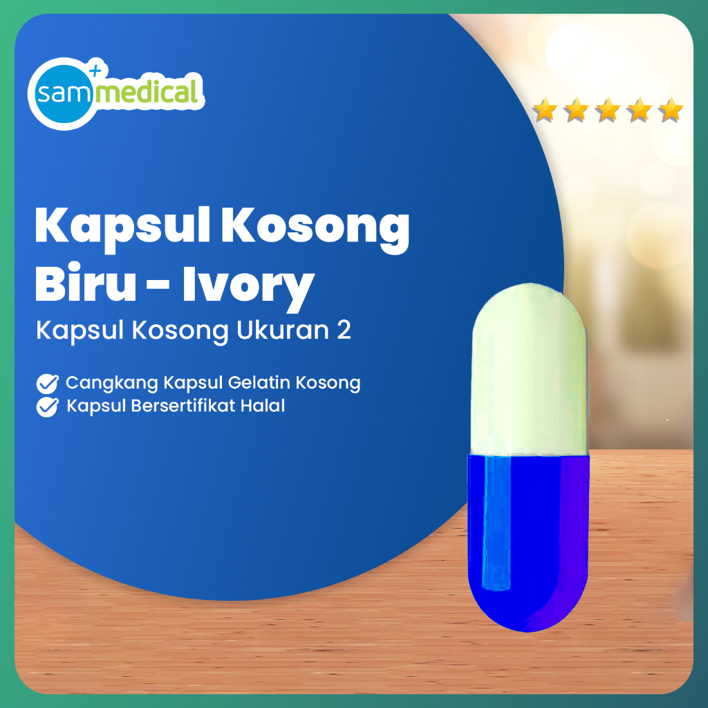 Kapsul Kosong Blue Ivory / Cangkang Kapsul Kosong / Kapsul Gelatine / Biru Ivori