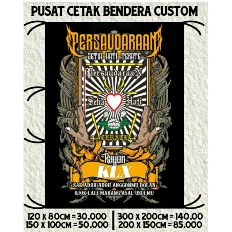 READY STOK + FREE STICKER SH, BENDERA PSHT, GIANTFLAG PSHT, BANNER SPANDUK KAIN SH PSHT PUSAT MADIUN